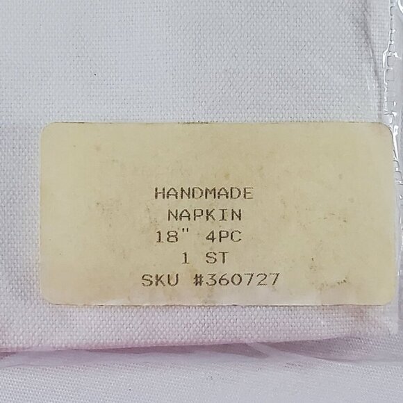 VTG Peking Handcrafts 18" Cotton Napkins Set Of 4 With Embroidery 100% Cotton - Picture 7 of 10